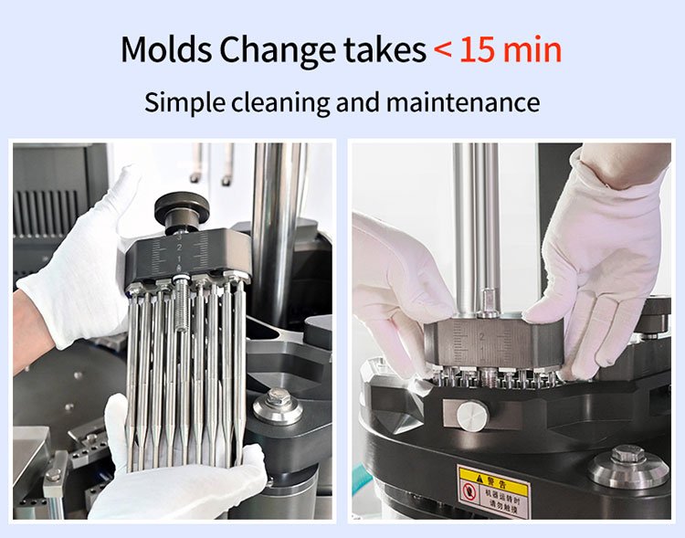 capsule filling machine with quick mold changeover