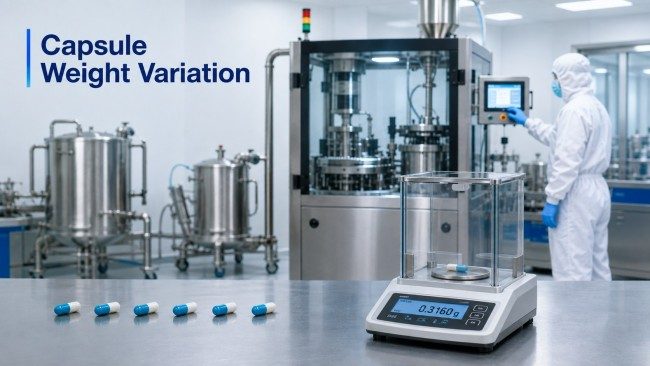 Capsule weight variation in automatic capsule filling production